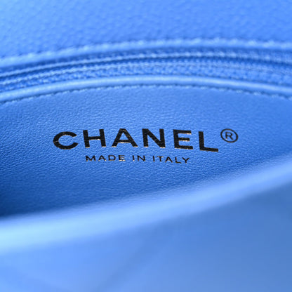Caviar Quilted Mini Sweetheart Flap Blue