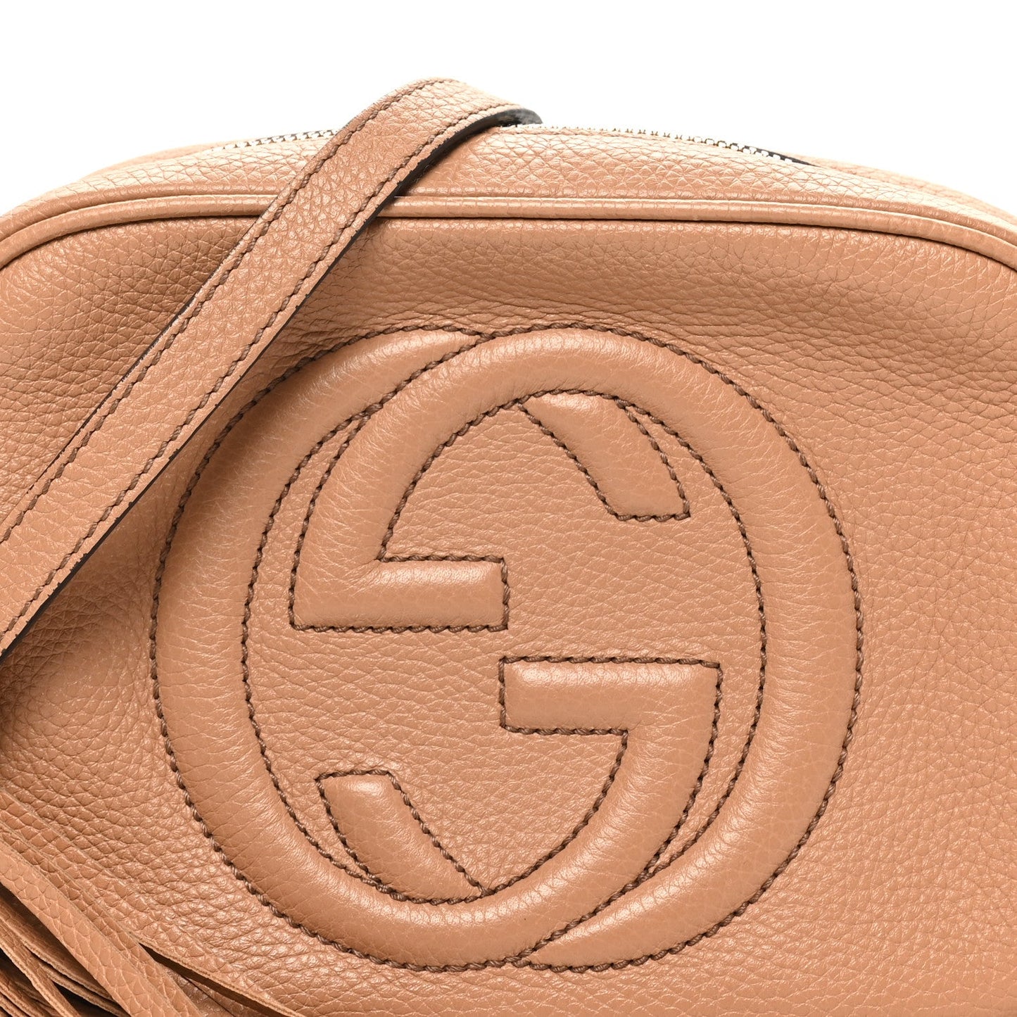 Pebbled Calfskin Small Soho Disco Bag Camelia