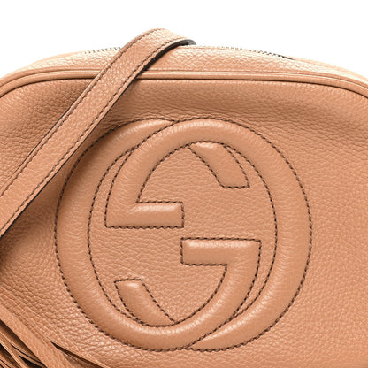 Pebbled Calfskin Small Soho Disco Bag Camelia