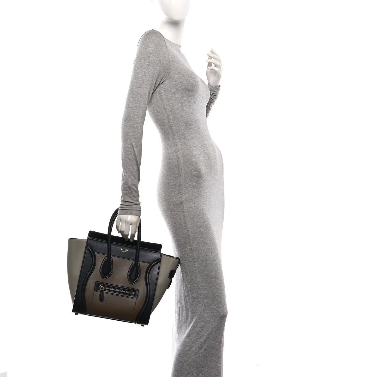 Satin Smooth Calfskin Micro Tri-Color Luggage Dark Grey
