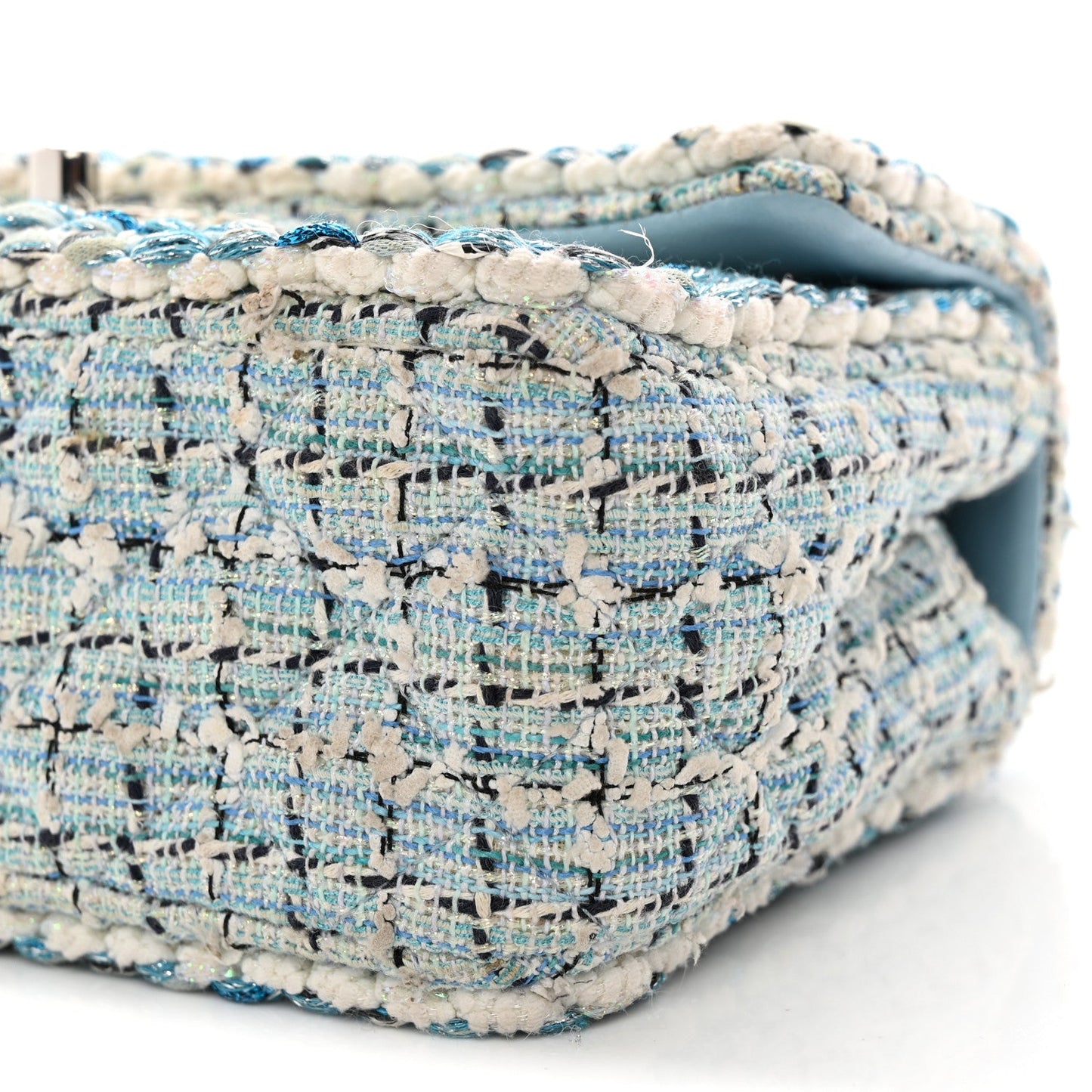 Tweed Braid Mini Flap Blue White Navy