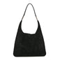 Suede Logo Shoulder Bag Black