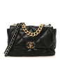Lambskin Quilted Large Chanel 19 Flap Black