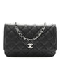 Lambskin Quilted CC Turnlock Wallet On Chain WOC Black