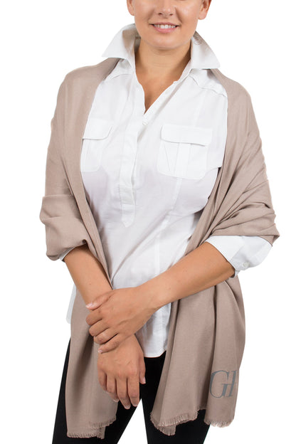 Gianfranco Ferre Beige Pashmina Scarf