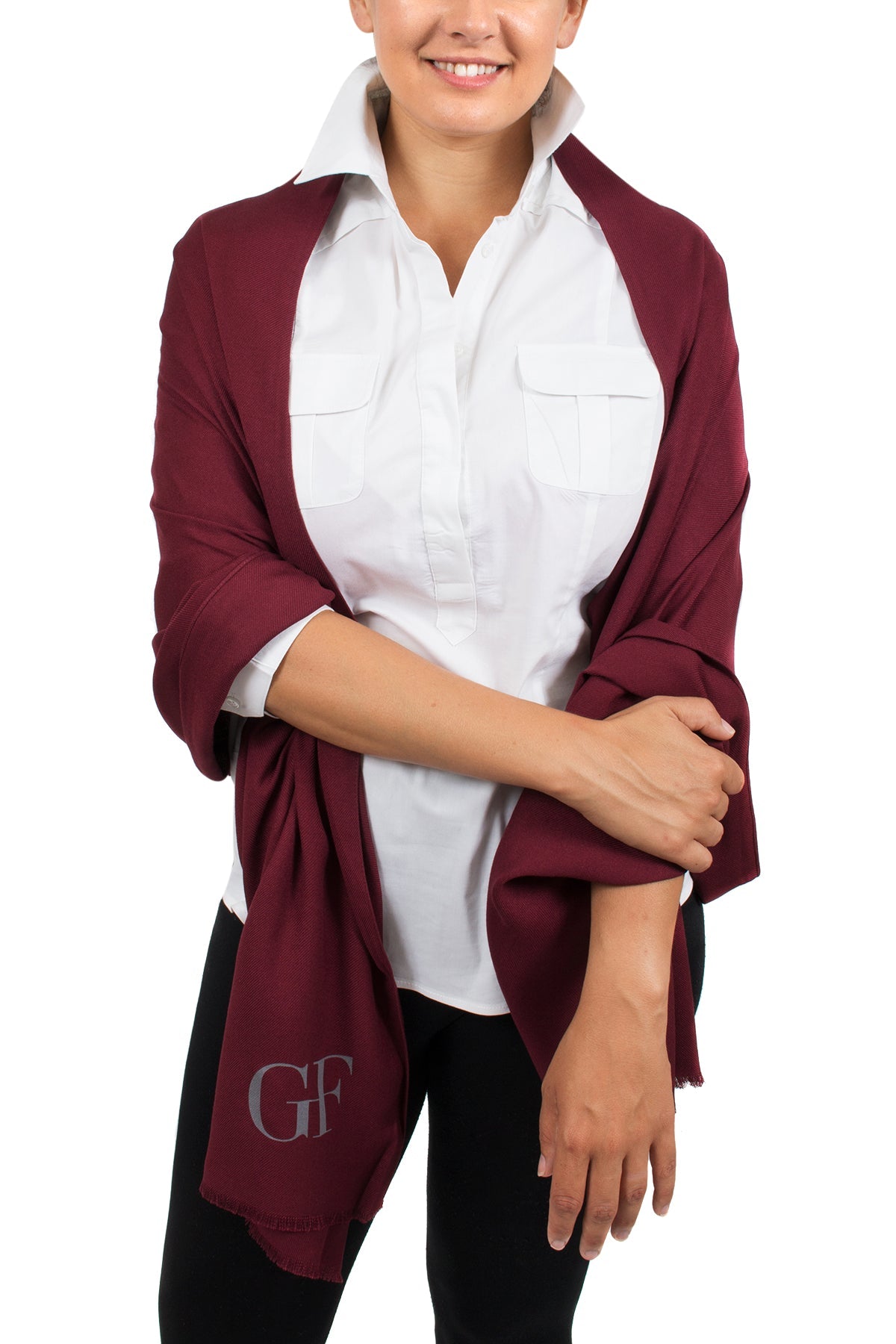 Gianfranco Ferre Burgundy Pashmina Scarf