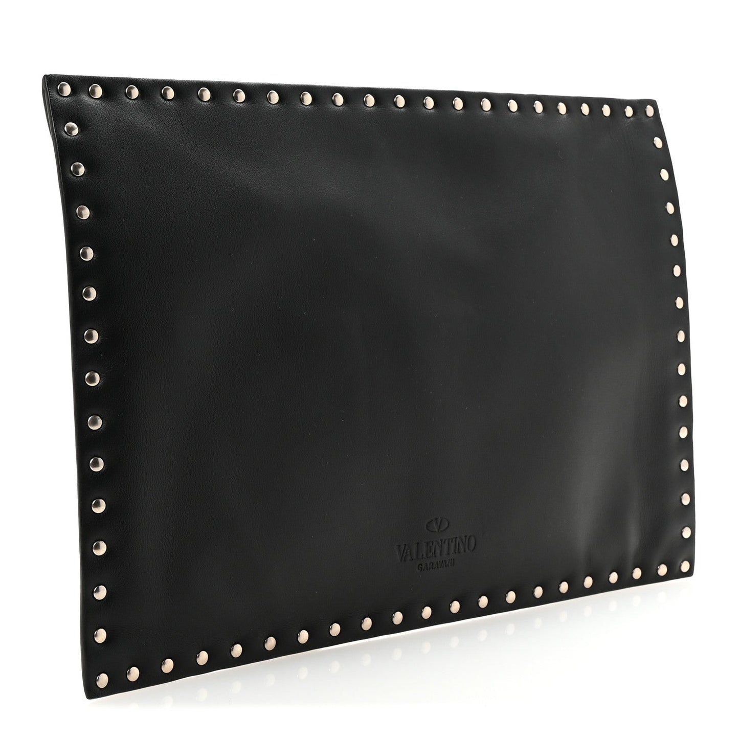 Vitello Untitled Rockstud Envelope Clutch Black
