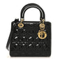 Patent Cannage Medium Lady Dior Black