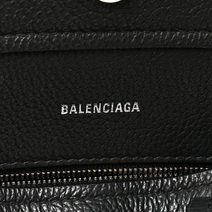 Grained Calfskin Small Everyday North South Shoulder Tote Bag Black