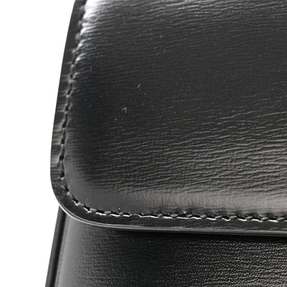 Shiny Calfskin Triomphe Chain Bag Black