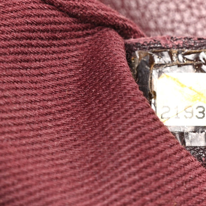 Shiny Goatskin Quilted Small Double Carry Waist Chain Flap Burgundy