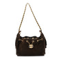 Suede Quilted Mini Chanel 25 Handbag Dark Brown