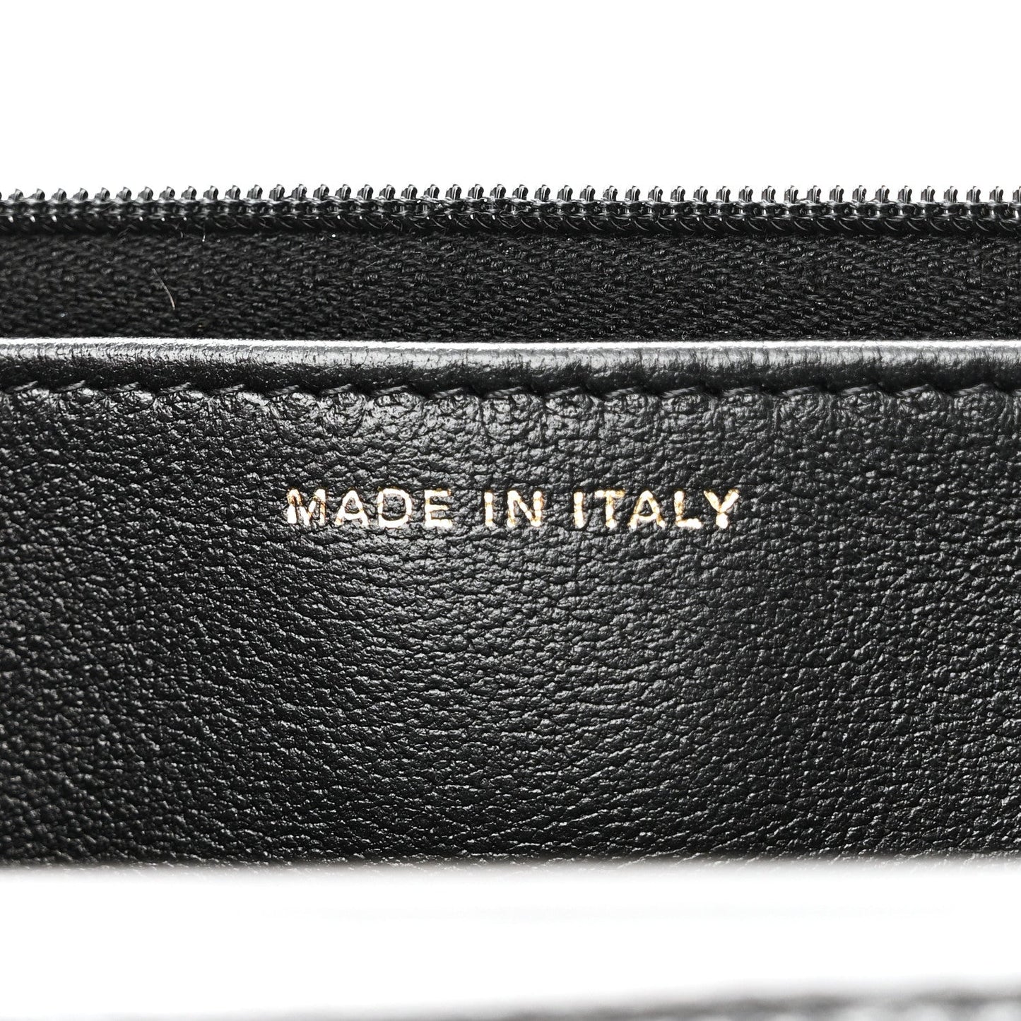 Shiny Lambskin Quilted Golden Links Wallet On Chain WOC Black