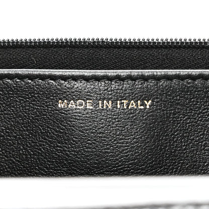 Shiny Lambskin Quilted Golden Links Wallet On Chain WOC Black