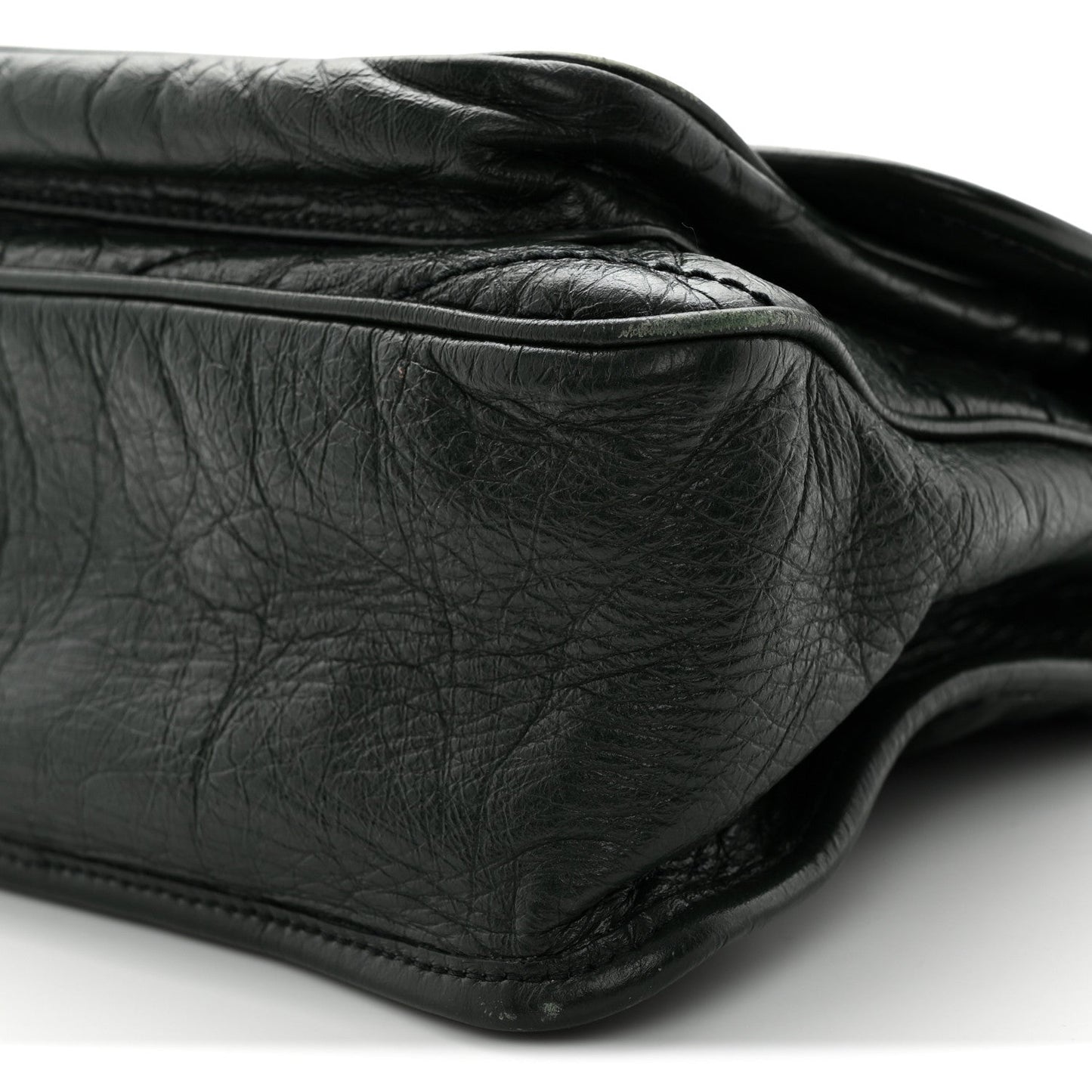 Crinkled Lambskin Matelasse Monogram Medium Niki Chain Satchel Dark Green