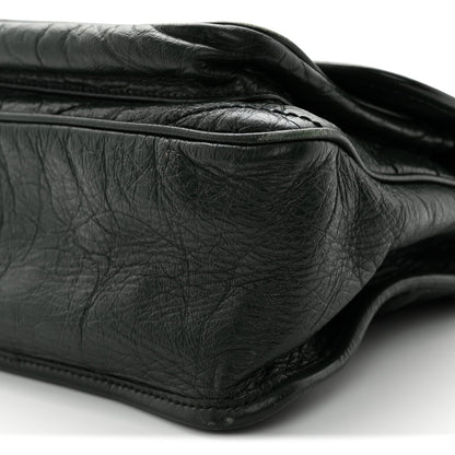 Crinkled Lambskin Matelasse Monogram Medium Niki Chain Satchel Dark Green