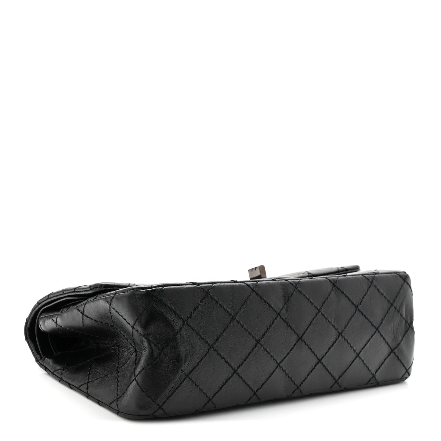 Aged Calfskin Quilted 2.55 Reissue 225 Flap So Black