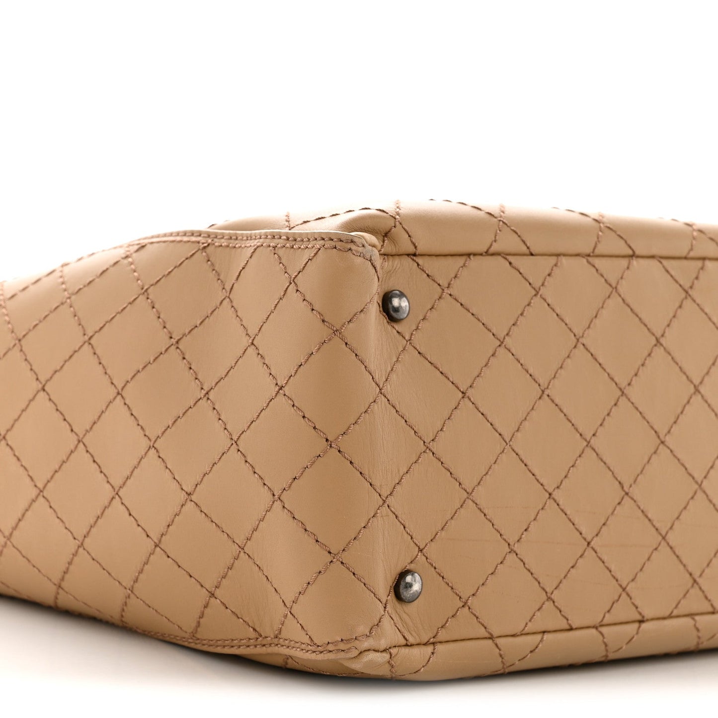 Calfskin Stitched CC Pocket Tote Beige