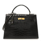 Shiny Alligator Kelly Sellier 32 Havane