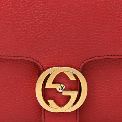 Dollar Calfskin Interlocking G Top Handle Shoulder Bag Red