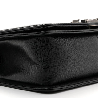 Caviar Quilted Medium Boy Flap Black