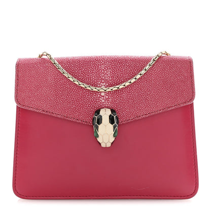 Galuchat Calfskin Serpenti Forever Crossbody Bag Pink
