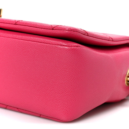 Caviar Quilted Small Fashion Therapy Flap Bag Dark Pink