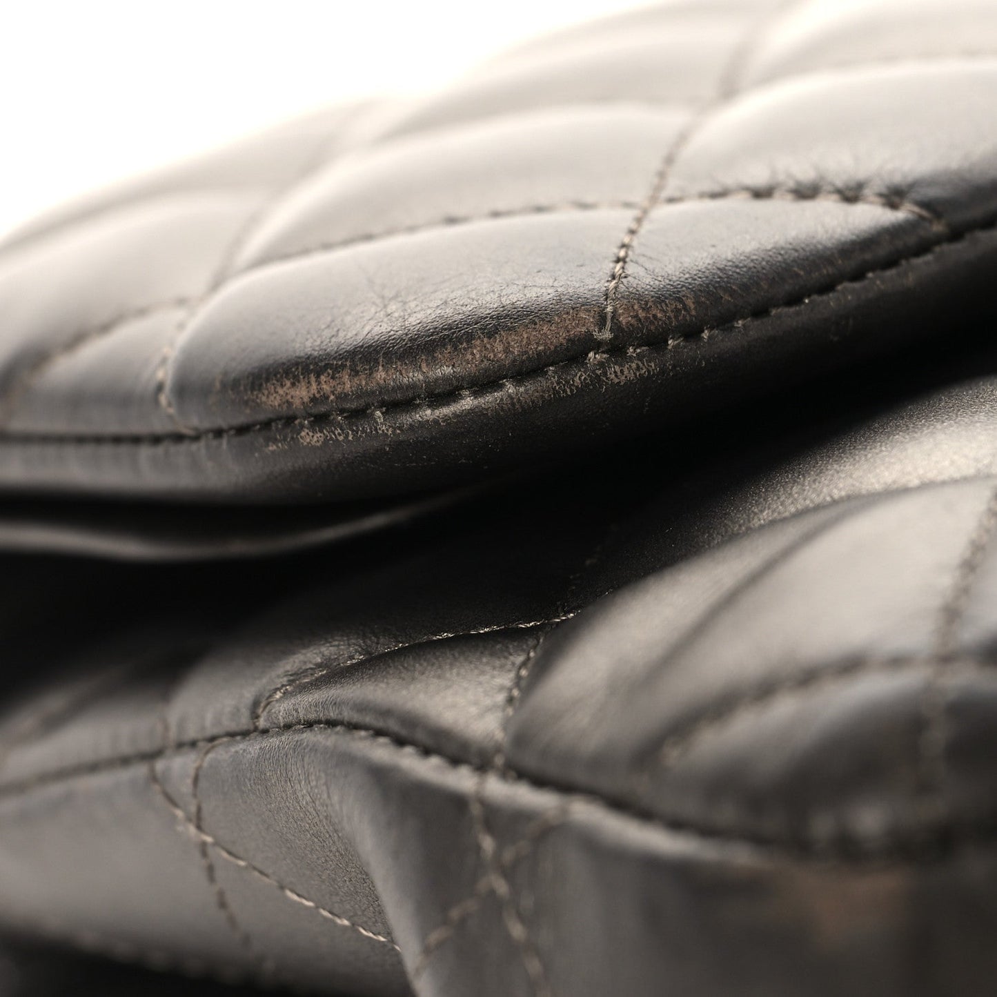 Metallic Lambskin Quilted Jumbo Double Flap Pewter