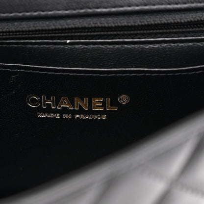 Lambskin Quilted Mini Rectangular Flap Black