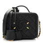 Caviar Quilted Small CC Filigree Vanity Case Black