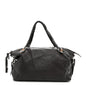 Pebbled Calfskin Large Bamboo Bar Tassel Shoulder Bag Dark Brown