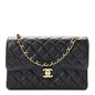 Lambskin Quilted Small Double Flap Bag Black
