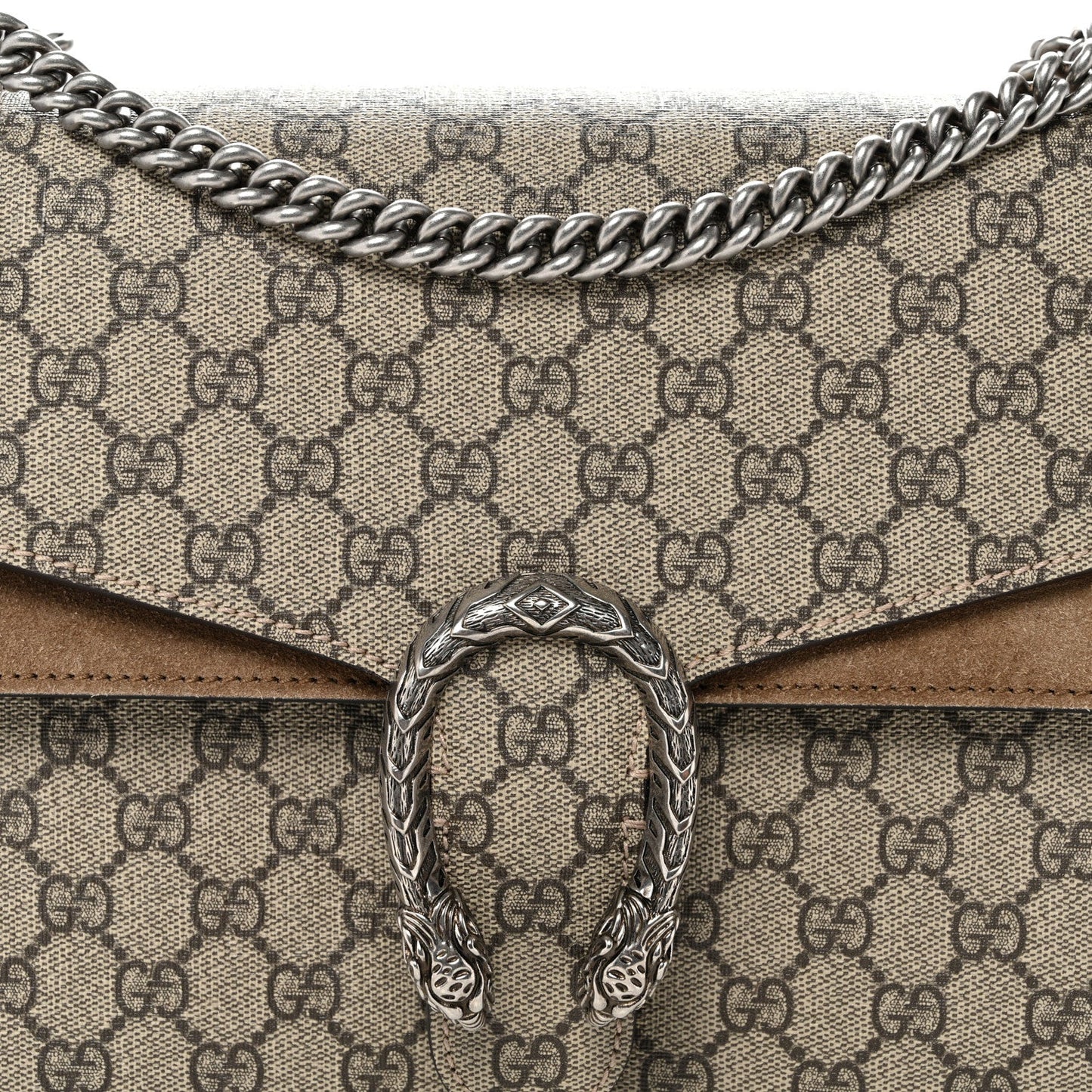GG Supreme Monogram Medium Dionysus Shoulder Bag Taupe
