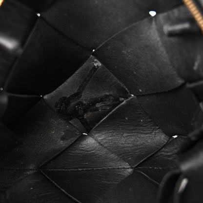 Lambskin Maxi Intrecciato Mini Cassette Camera Bag Black