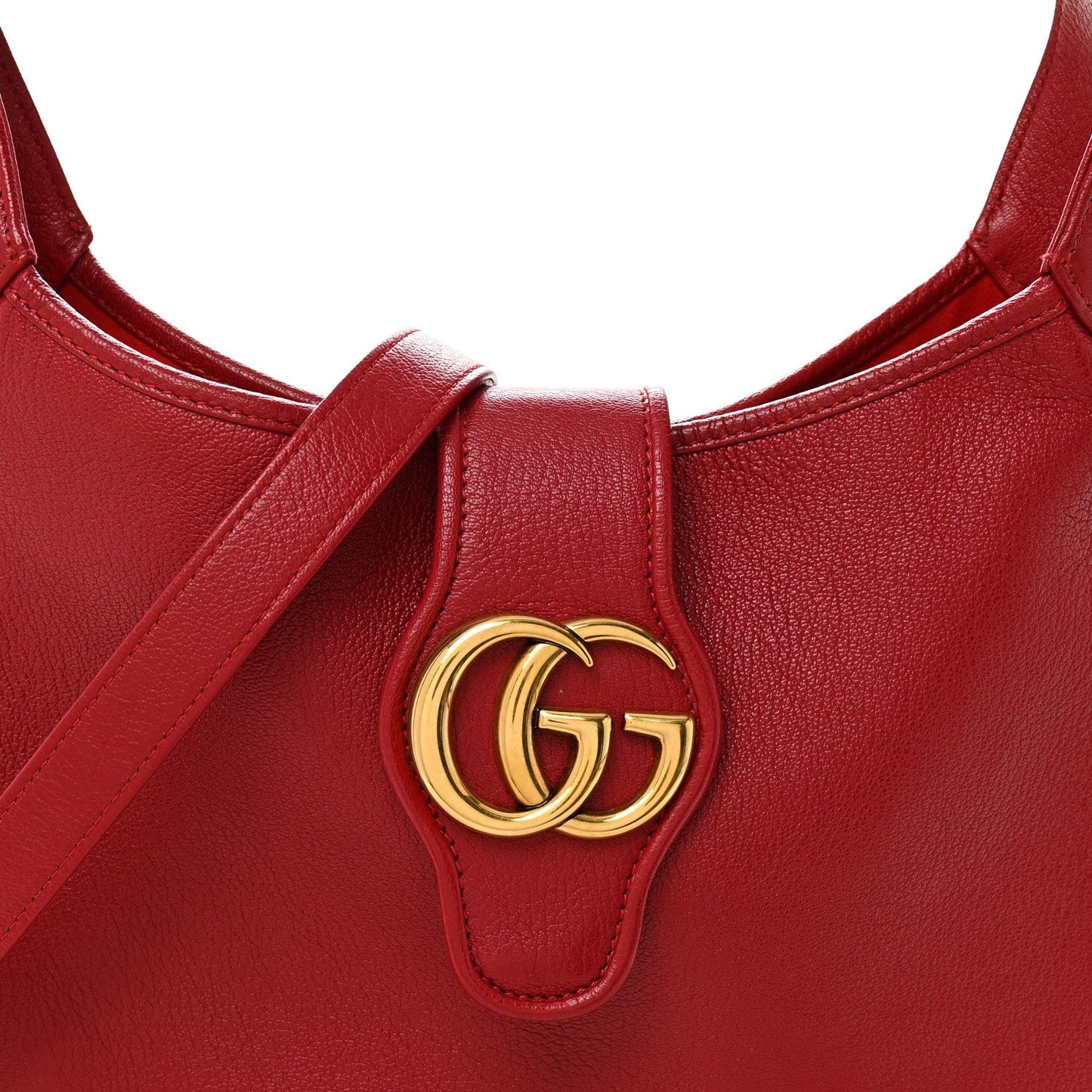 Goatskin Medium Aphrodite Shoulder Bag Hibiscus Red