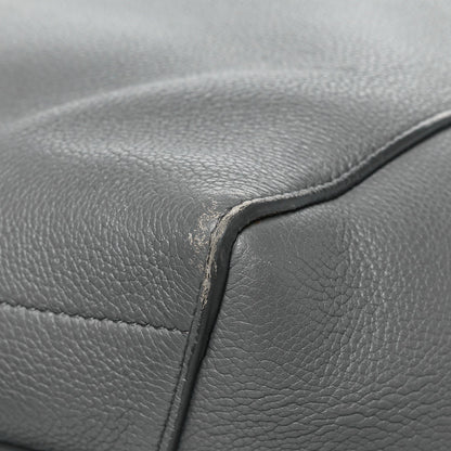 Soft Grained Calfskin Sangle Bucket Bag Grey