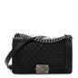 Lambskin Quilted Medium Boy Flap Black