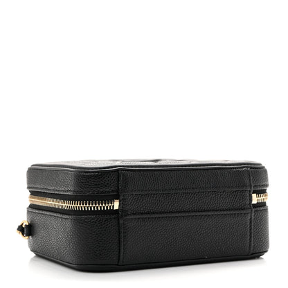 Caviar Quilted Small CC Filigree Vanity Case Black