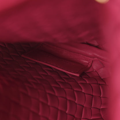 Nappa Intrecciato Crisscross Clutch Rosa Shock