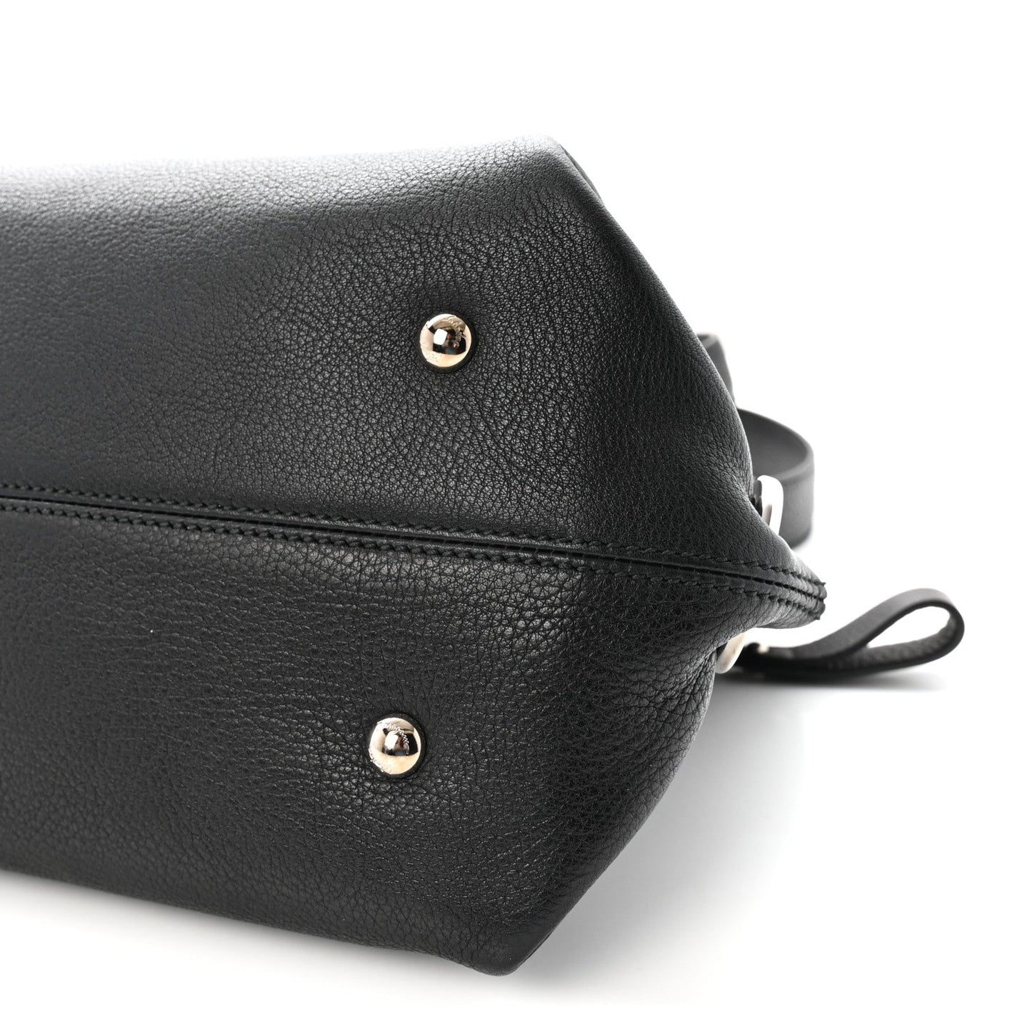 Grained Calfskin Sofia Satchel Black