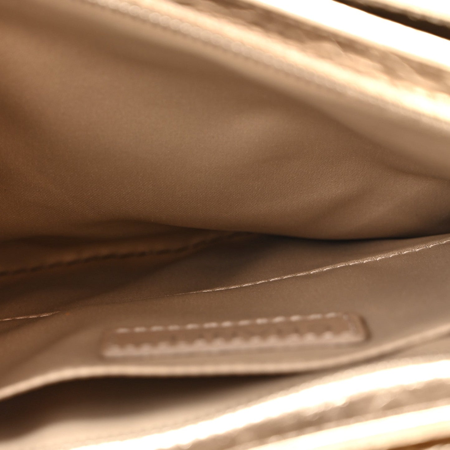 Metallic Crackled Calfskin Medium Clam's Pocket Flap Gold
