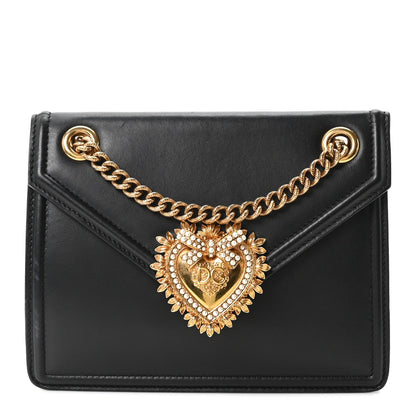 Smooth Calfskin Medium Devotion Crossbody Bag Black