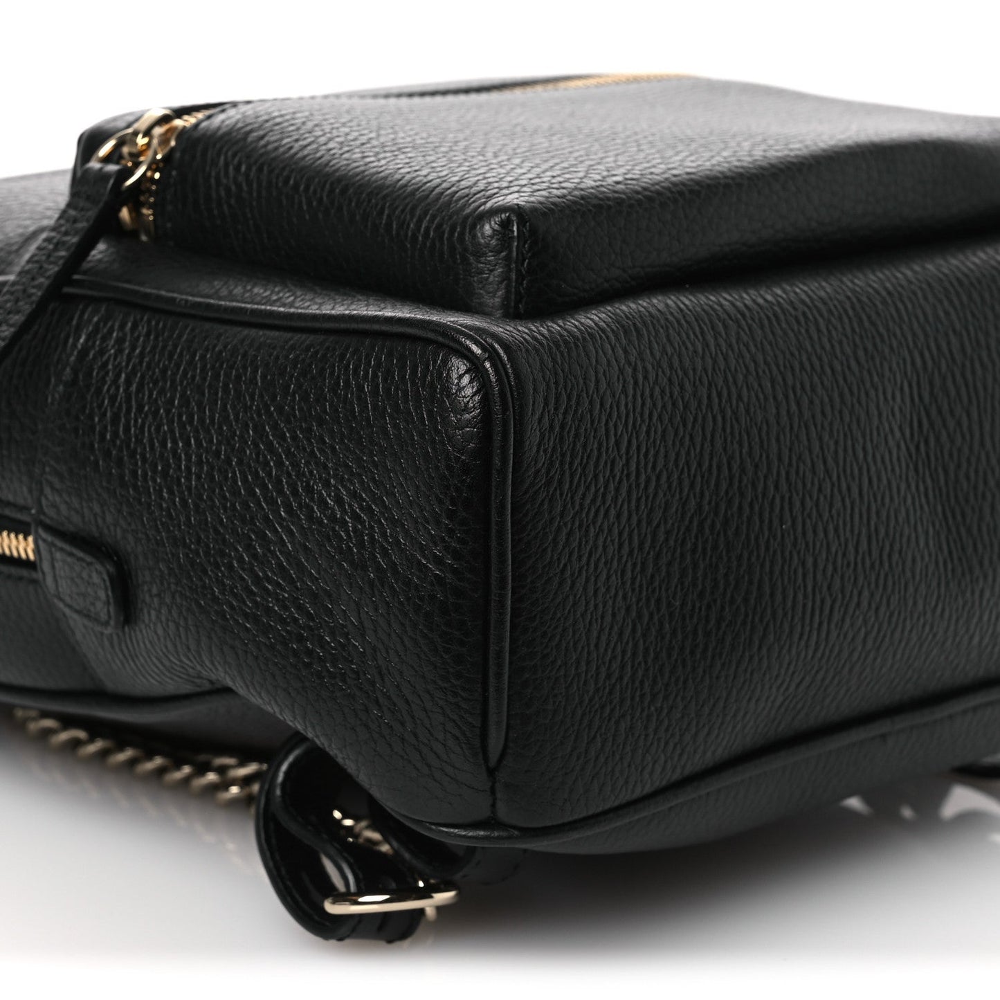 Pebbled Calfskin Soho Chain Backpack Black