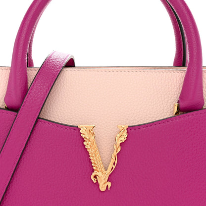 Grainy Calfskin Virtus Top Handle Tote Pink Light Pink