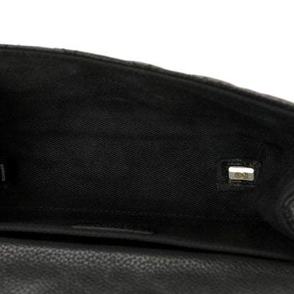 Grained Calfskin Quilted 2.55 Reissue Flap Belt Bag Clutch Black