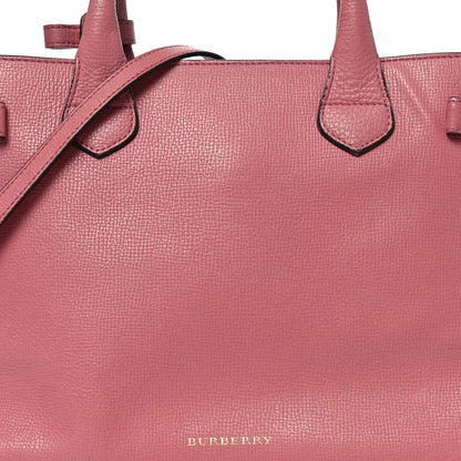 Grainy Calfskin House Check Medium Banner Tote Mauve Pink