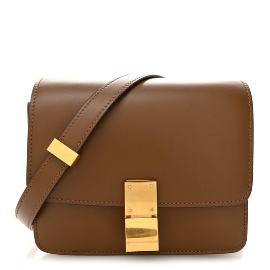 Box Calfskin Small Classic Box Flap Bag Camel