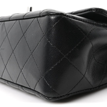 Lambskin Quilted Mini Rectangular Flap Black