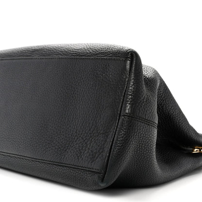 Pebbled Calfskin Medium Soho Chain Shoulder Bag Black