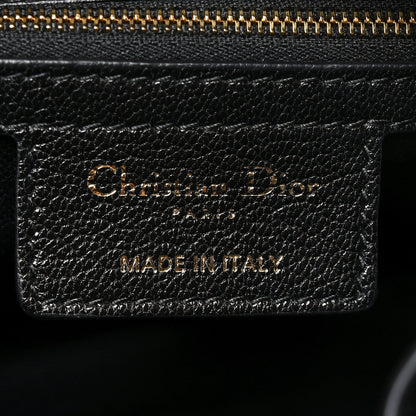 Shiny Grained Calfskin Macrocannage Medium D-Journey Bag Black